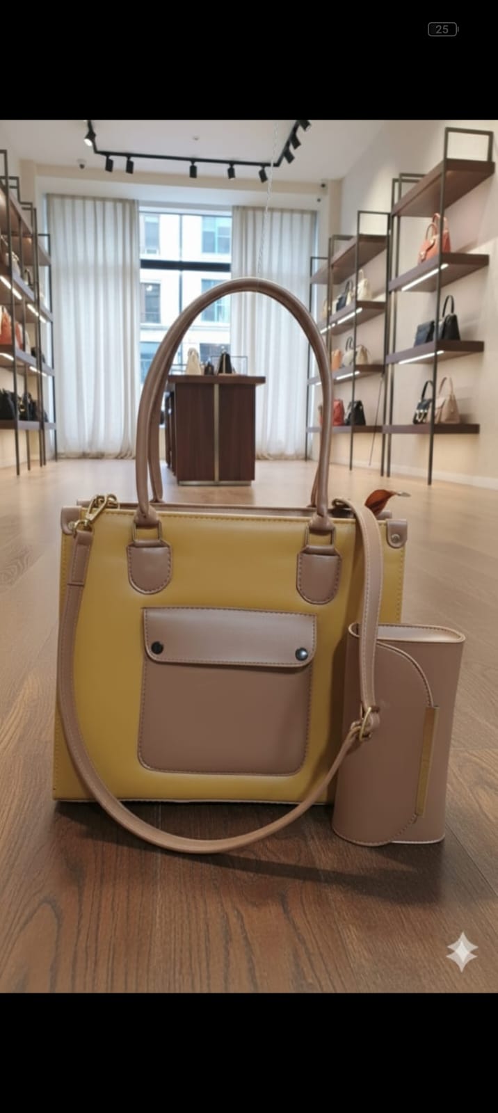 Autumn Executive Two-Tone Structured Tote & Wallet Set —   handbag by HandbagsAvenue